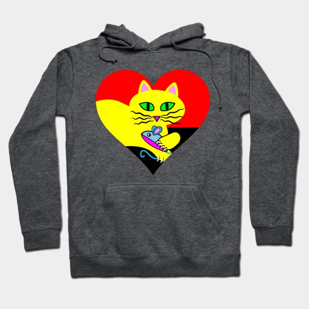 Cat Valentine Heart Hoodie by Designs by Connie